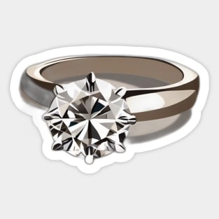 Elegant Solitaire Diamond Engagement Ring No. 637 Sticker